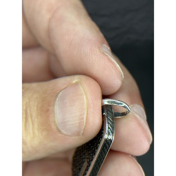 David Yurman Sterling Silver Black Diamonds Tag 31mm Chain 25” - Picture 13 of 16